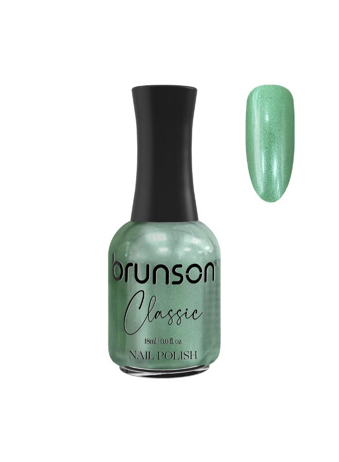 Brunson Classic Nail Polish 18ml Fast Dry Nail Lacquer Nail Harderner Normal Polish Glossy Gel Effect Quick Air Dry Long-Lasting Natural Nail Enamel Salon Quality Manicure Pedicure Regular Polish - Image 1